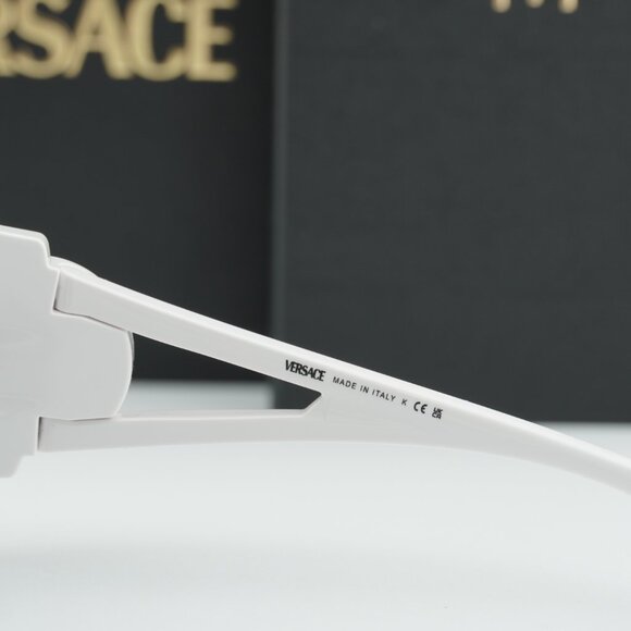 Versace VE4475 314/87 Shield Sunglasses – White/Dark Grey main image 6
